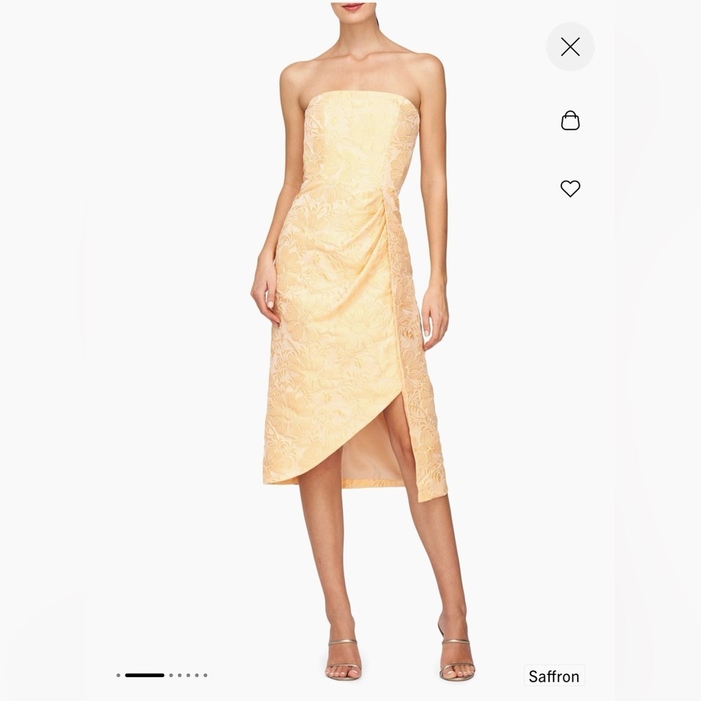 NWT Kay Unger Lucy Midi Dress in Saffron Size 10 Floral (orig. $288)